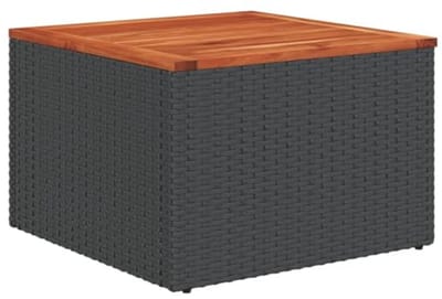 Tuintafel poly rattan en acaciahout 55x55x37cm - Tuin, Koffietafel, Buiten