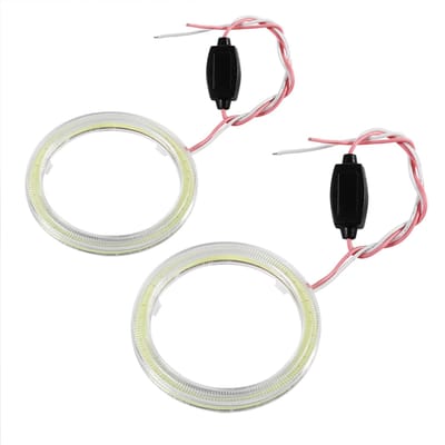 1 paire d'anneaux Halo Angel Eye à puces COB LED pour phares DRL de moto et de voiture 60mm white