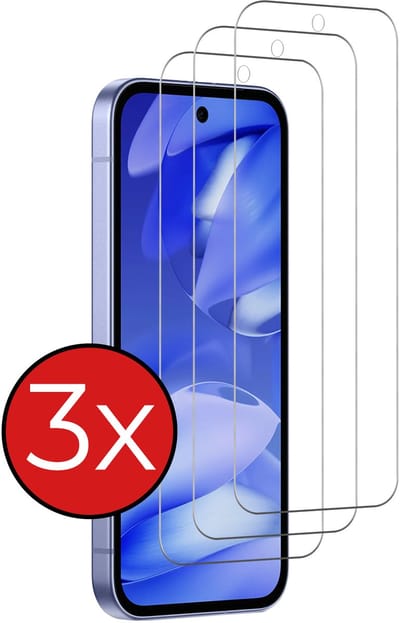 Screenprotector - 3 Stuks - Geschikt voor Google Pixel 9a - Extra Sterk - Beschermglas - Gehard Glas - Tempered Glass - Screen Protector
