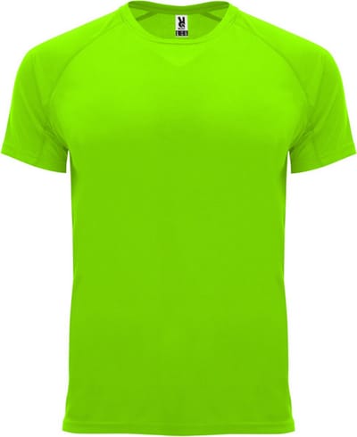 Fluorescent Groen Unisex Sportshirt korte mouwen Bahrain merk Roly maat XL