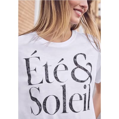 Shirt met ronde hals en tekstopdruk