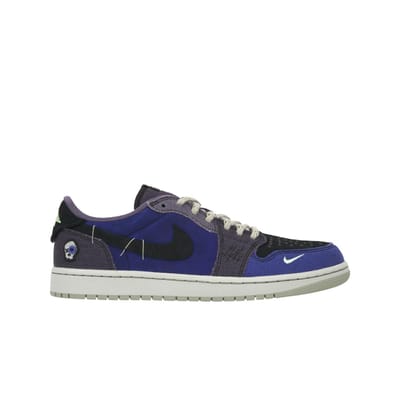 Zion Williamson x Air Jordan 1 Retro Low OG Voodoo Alternatief Heren Sneakers Blauw Regency-Paars Vapor-Groen IH2309-500 35.5