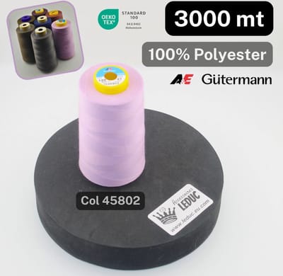 1 Bobijn A&E/GUTERMANN OVERLOCK GAREN van 3000 Meter, 100 % Polyester, Kleur 42802 LILA