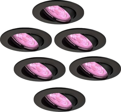 Ledvion - 6X SMART LED Inbouwspot Amsterdam - Zwart - Dimbaar