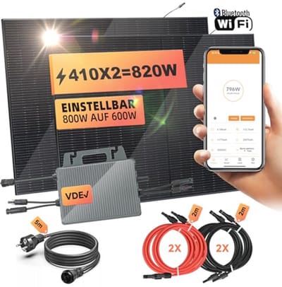 800W Balkon Zonne-installatie met Bluetooth en Wi-Fi - Efficiënte Mini Solarkrachtcentrale
