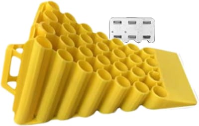 Wielstopper Set - Wielblokken - Voertuig Stabiliseren - Robuuste Antislip - 39 x 16 x 18 cm - Zwart