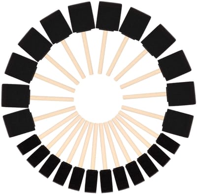 Allecto - Schuimen Verf Kwasten Set - 24 Stuks - Perfect Voor Kunstenaars - Houten Handvat - Voor Acryl, Olie en Waterverf - Geschikt Voor Volwassenen