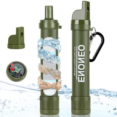 Waterfilter Straw 1500 L - 0.01 Micron - Verwijdert 99.99% Bacteriën - Ideaal voor Hiking en Camping - SnelShoppen
