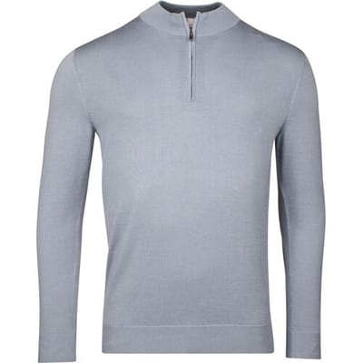 Thomas Maine Trui Half Zip Single Knit Uni Color Licht Blauw / male