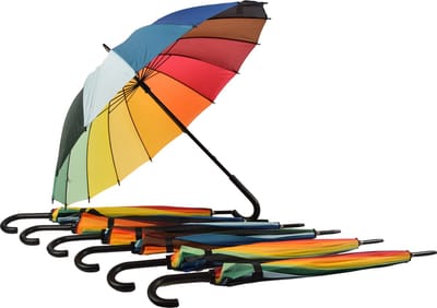 Paraplu 7 stuks - Regenboog Paraplu voor Volwassenen - Windproof - Haak Handvat - Multi kleur - Set van 7 | Stijvolle Golfparaplu