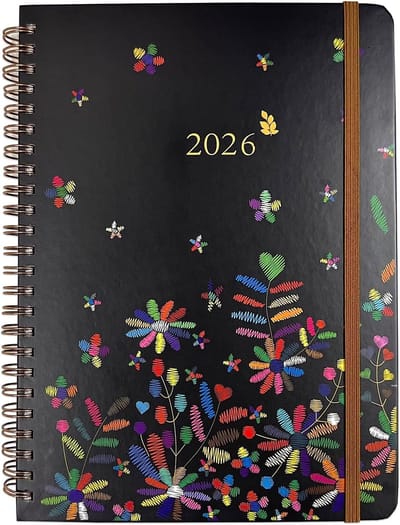 Famanu – Dagboek 2026 A5 weekplanner met maand- en weektabbladen achterzak voor losse notities en overzichtelijke lay-out
