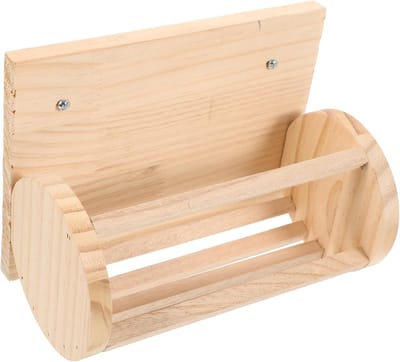 Houten Hooiruif - Voerbak Kleine Dieren - Dierenvoer Opslag - Grote Capaciteit - 20x15x11cm - Houtkleur