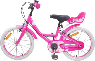 Kinderfiets 18 Inch - Jongensfiets Meisjesfiets - Veilig Leren Fietsen - Verstelbaar Stuur Zadel - 18 inch - Roze