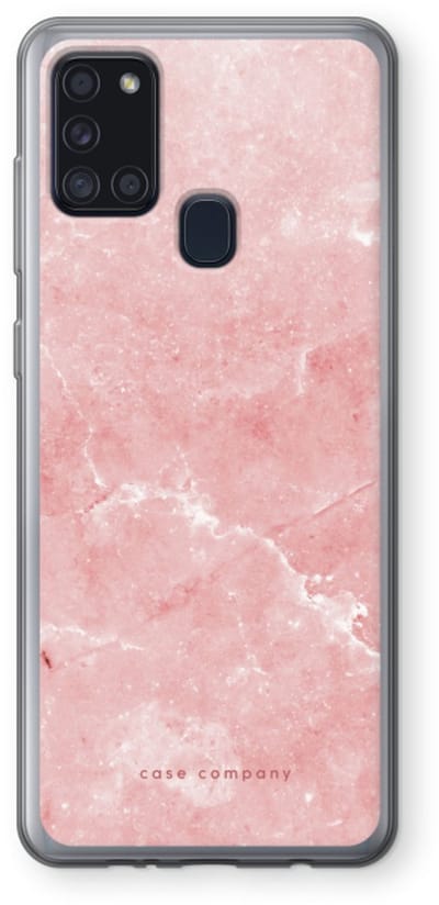 Case Company® - Hoesje geschikt voor Samsung Galaxy A21s hoesje - Roze marmer - Soft Cover Telefoonhoesje - Bescherming aan alle Kanten en Schermrand