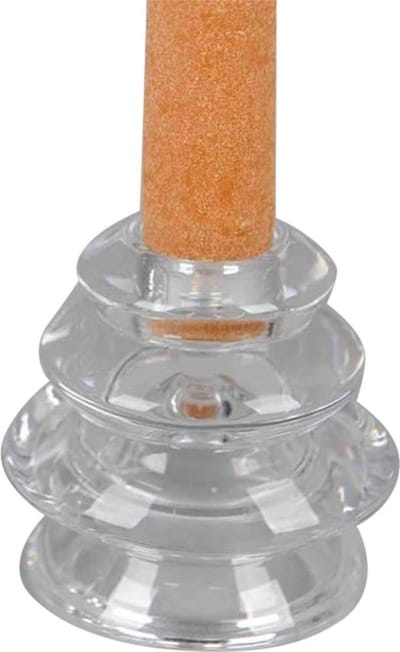 Rasteli - Kandelaar - Kaarsenhouder - Ø7,5xH 9.8cm - glazen kerstboom kandelaar voor tafelkaars - levering zonder kaarsen
