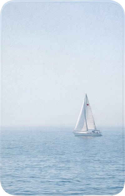 WC mat 50x80 cm - Antislip - Horizon - Zeilboot - Zee - Toiletmat - Vloermat - Douchemat - Toilet tapijt - Toiletmatten
