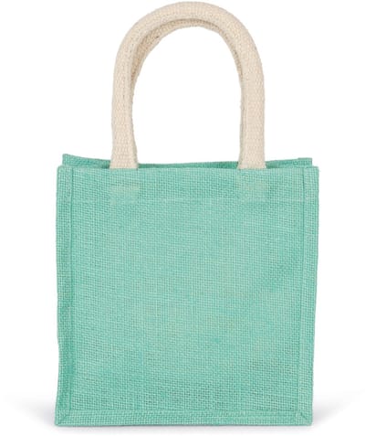 Kimood Shopper van jutecanvas - klein model KI0272 - Ice Mint - One size