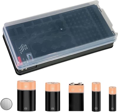 Batterij Opbergdoos - Batterijhouder Organizer - Batterijen Sorteren - Stofvrije Opslag - 116 Batterijen - Zwart