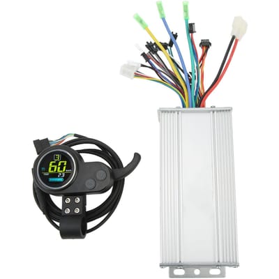48V 60V 1000W Elektrische Scooter Motor Controller Kit met 2 in 1 Rond Kleuren LCD Paneel Duim white