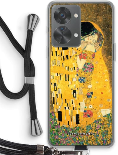 Case Company® - Hoesje met koord geschikt voor OnePlus Nord 2T hoesje met Koord - Der Kuss - Telefoonhoesje met Zwart Koord - Bescherming aan alle Kanten en Over de Schermrand