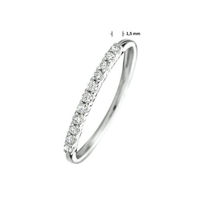 Zilver Gerhodineerde Aanschuifring zirkonia 1333867 17.75 mm (56)