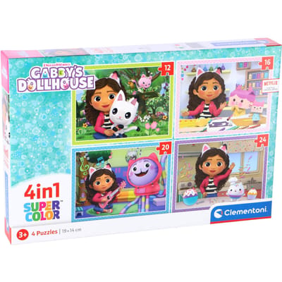 Clementoni - Puzzel - 4 in 1 Gabby's Dollhouse - Puzzels van 12, 16, 20 en 24 stukjes - Vanaf 3 jaar
