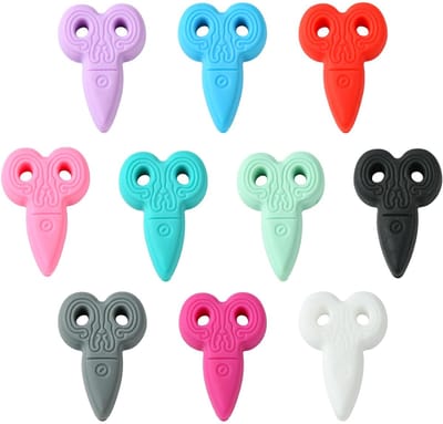 Siliconen Schaarkralen Rubber Naaikralen Cartoon Losse Afstandhouders voor DIY Sleutelkoord Lanyard Sieraden Maken Decor