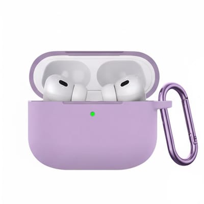 Hoesje Geschikt voor AirPods Pro 3 - Lila - Casemania Liquid Siliconen Bescherm Hoes met Bevestigingslus & Karambijnhaak