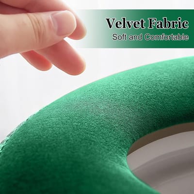 2x Warm Toiletbrilhoes met Ritssluiting en Handvat - Universele Wasbare Wc-Zitkussen Bekleding - Groen