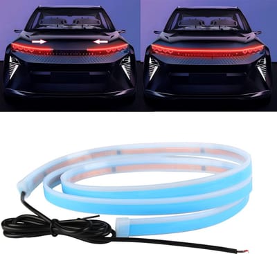 Dynamische LED Lichtstrip Auto Motorkap Rood - Flexibele Dagrijverlichting voor SUV en Vrachtwagen