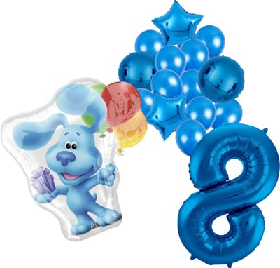 Blue's Clues ballonnen pakket - 60x63cm - Folie Ballon - 8 jaar - Themafeest - Verjaardag - Ballonnen - Versiering - Helium ballon