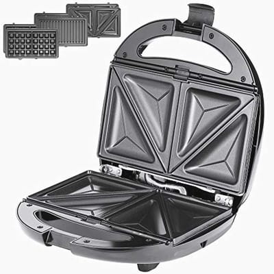 3-in-1 Contactgrill en Tosti Apparaat met Wafelijzer - Elektrisch 800W