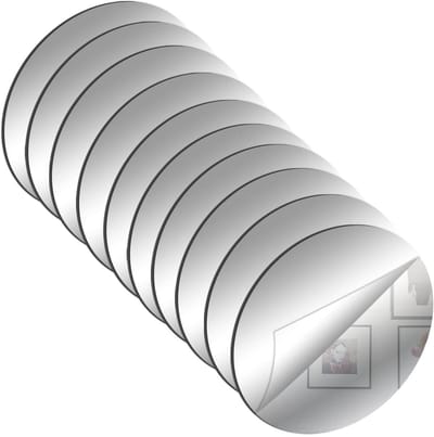 Spiegel Sticker - 10 stuks - Deurspiegel - Zelfklevende Spiegel - Wandspiegel - Plakspiegel - Rond Wandspiegel - Geschikt voor badkamers, woonkamers, slaapkamers en kledingkasten - 10 x 10 cm