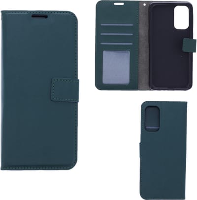 LuxeBass Hoesje geschikt voor Oppo Reno 5 - Boekhoesje met kaartvakken - Groen gsm hoesje - telefoonhoes - telefoonhoesjes