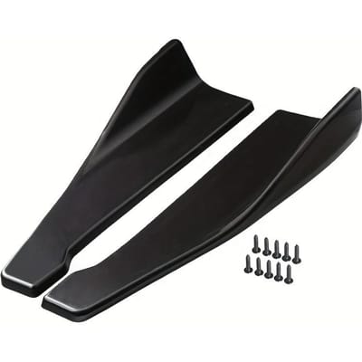 1 Paar 48 cm Achterbumper Lip Spoiler met Schroeven - Eenvoudig te Installeren, Duurzaam Plastic, Strak Zwart Ontwerp voor Verbeterde Aerodynamica en Bescherming