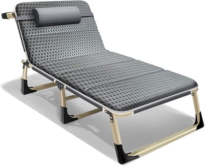 Opvouwbare Fauteuil - Ligstoel Vouwbed - Ontspannen Buiten - Verstelbare Rugleuning - 194*68*30cm - Geel
