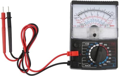 Analoge Multimeter - Wijzer multitester - Elektrische metingen - Hoge nauwkeurigheid - 15x13x5 cm - Grijs