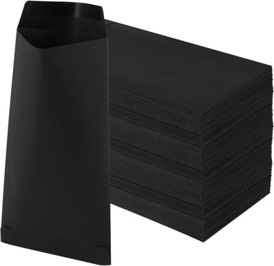200 Stuks Kleine Zwarte Enveloppen van Kraft Papier, 9x16.5cm, Perfect voor Geld, Briefen en Notities bij Bruiloften en Kantoorgebruik