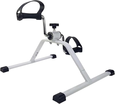 Mini Fiets Trainer - Hometrainer Arm Been - Spieropbouw Conditie - Instelbare Weerstand - 50x40x30 cm - Wit