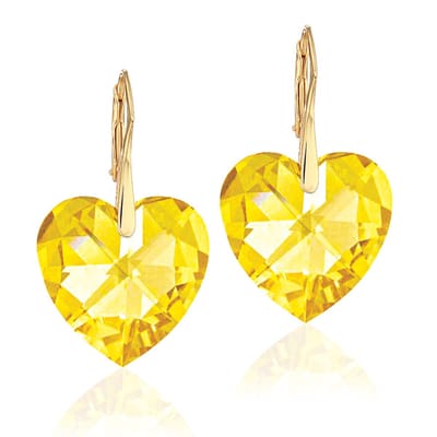 Montebello Oorbellen Doris HG104 - Swarovski Hart - 925 Zilver Verguld - Ø18mm - 32mm