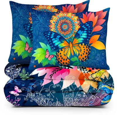 Decoware Dekbedovertrek Butterfly Kingdom 240x220 cm - Microvezel - Mandala Thema - Met Kussenslopen - Lits-Jumeaux