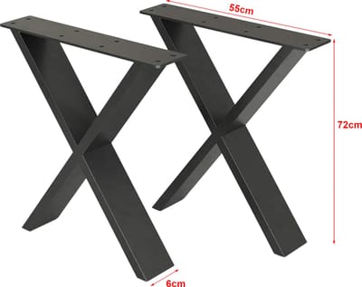 Stalen onderstel Maribo set van 2 X tafelpoot 72x55 cm zwart mat