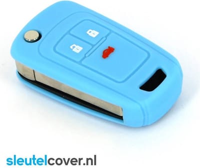Autosleutel Hoesje geschikt voor Opel - SleutelCover - Silicone Autosleutel Cover - Sleutelhoesje Lichtblauw