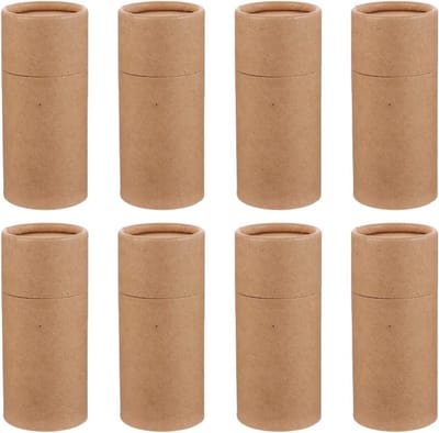 Kraft Papieren Cilinders 100ml - 8 Stuks Verpakkingsdozen voor Thee en Essentiële Olie - Ronde Kartonnen Tubes met Deksel