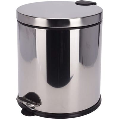 Excellent Houseware Excellent Pedalafvalemmer - 20 Liter, Zwart en Zilver