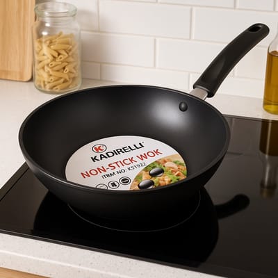 Diepe Koekenpan / Wok – 32 cm – Met Anti-aanbak & Comfortabele Handgreep