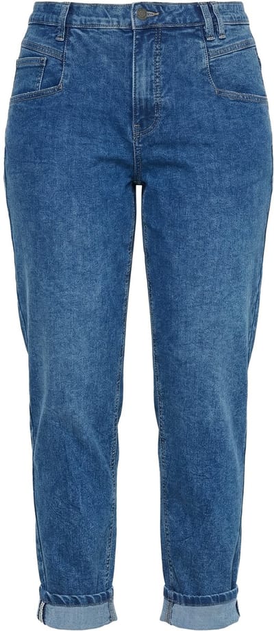 Laurasøn - Dames - Wortel-jeans wijde pasvorm 5-pocket model - Blauw denim - Maat 40