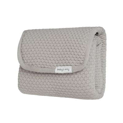 Baby's Only Gebreid verschoonmatje Sky - Verschoningsmatje voor onderweg - Urban Taupe - Inclusief opbergzakje