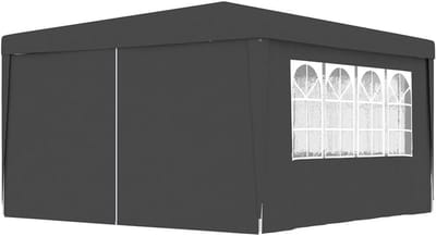 Tuinkamer Tent - Feesttent Gazebo - Buitenfeesten Organiseren - Waterafstotend Materiaal - 4 x 4 m - Antraciet