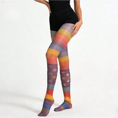 Dopamine Regenboog Sokken Kleurverloop Lange Sokken Modieuze Kleurrijke Gestreepte Panty's Geschikt Voor Feestelijk Dragen Dames Sokken one size gray